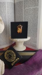 Mystic Baroque Collection – Handmade Bronze Pendant with Golden Octagon Crystal