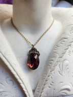 Arcane Resonance Collection – Small Handmade Bronze Pendant with Brown Oval Crystal