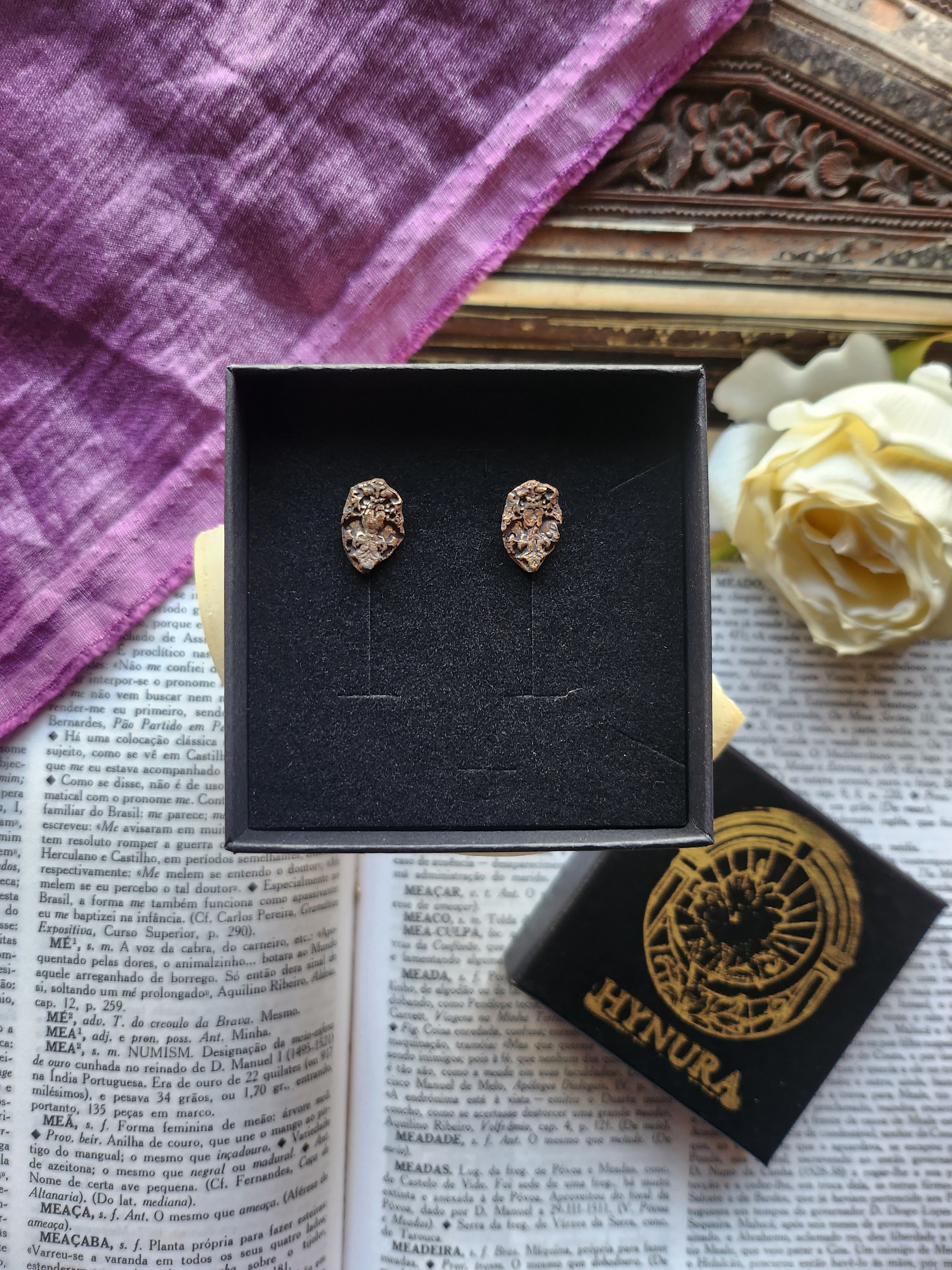 Mystic Baroque Collection -Handmade Bronze Stud Earrings