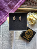Colección Resonancia Arcana - Pendientes de Bronce con Cristales Grises Hechos a Mano