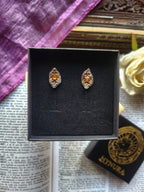 Arcane Resonance Collection - Handmade Bronze Amber Crystal Earrings