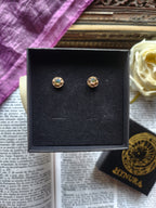 Handmade Bronze Yellow Opal Crystal Stud Earrings