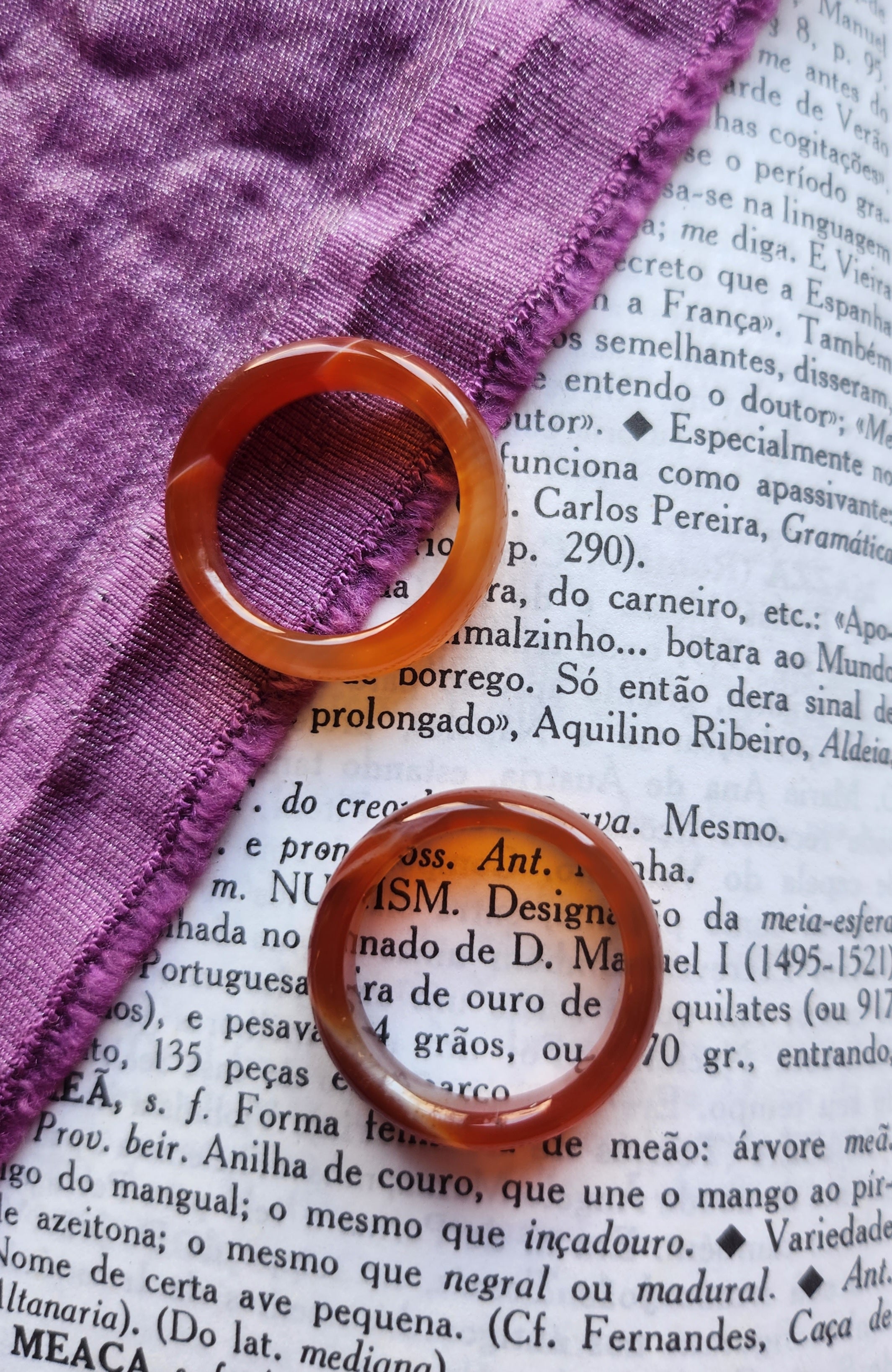 Orange Agate Ring Polished Band