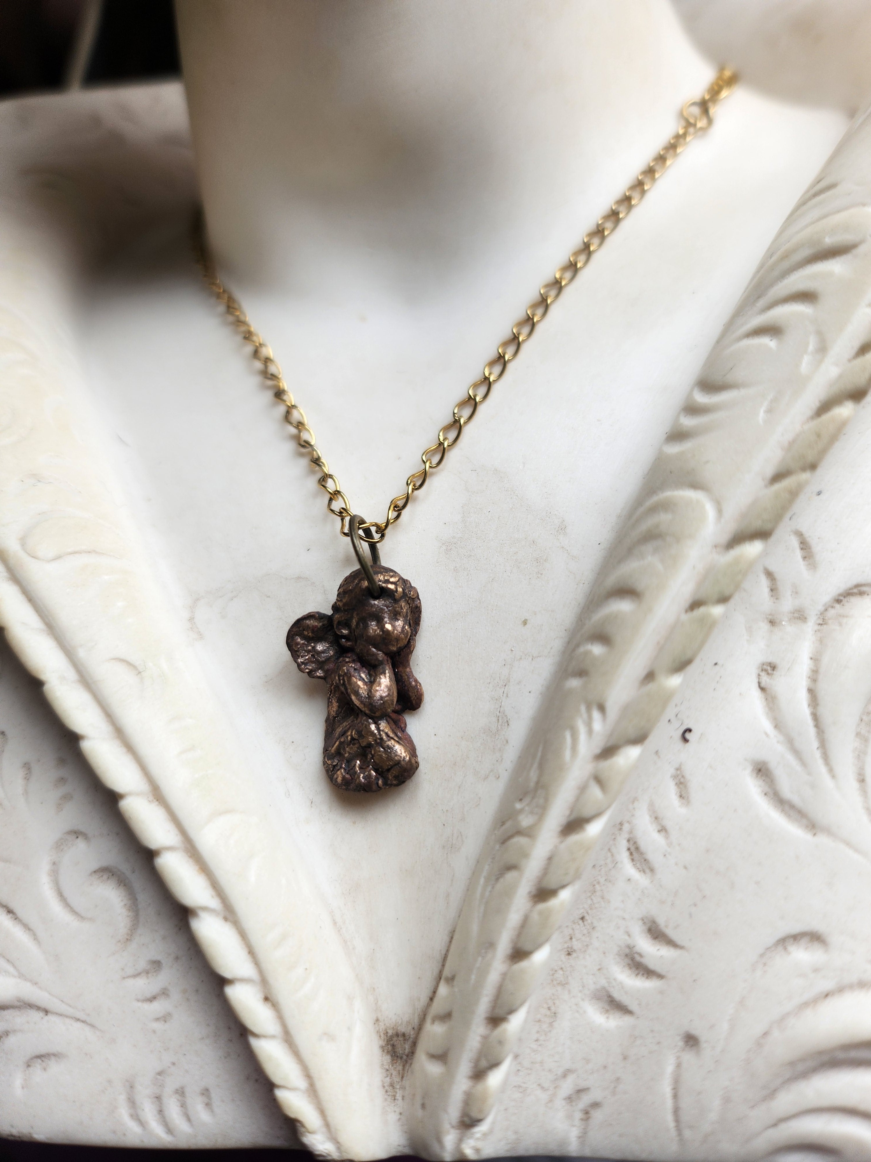 Echoes Of Heaven Collection- Handmade Bronze Angel Pendant