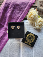 Colección Eternal Bloom – Pendientes de flor de cristal hechos a mano con cristal azul claro