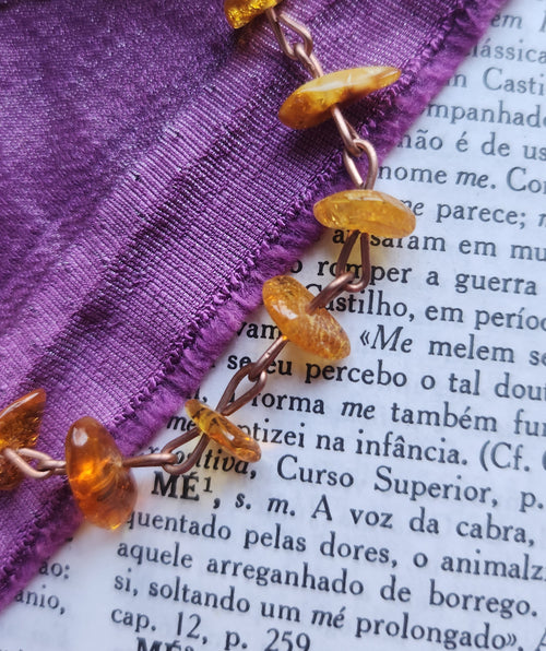 Pulsera de ámbar y cobre