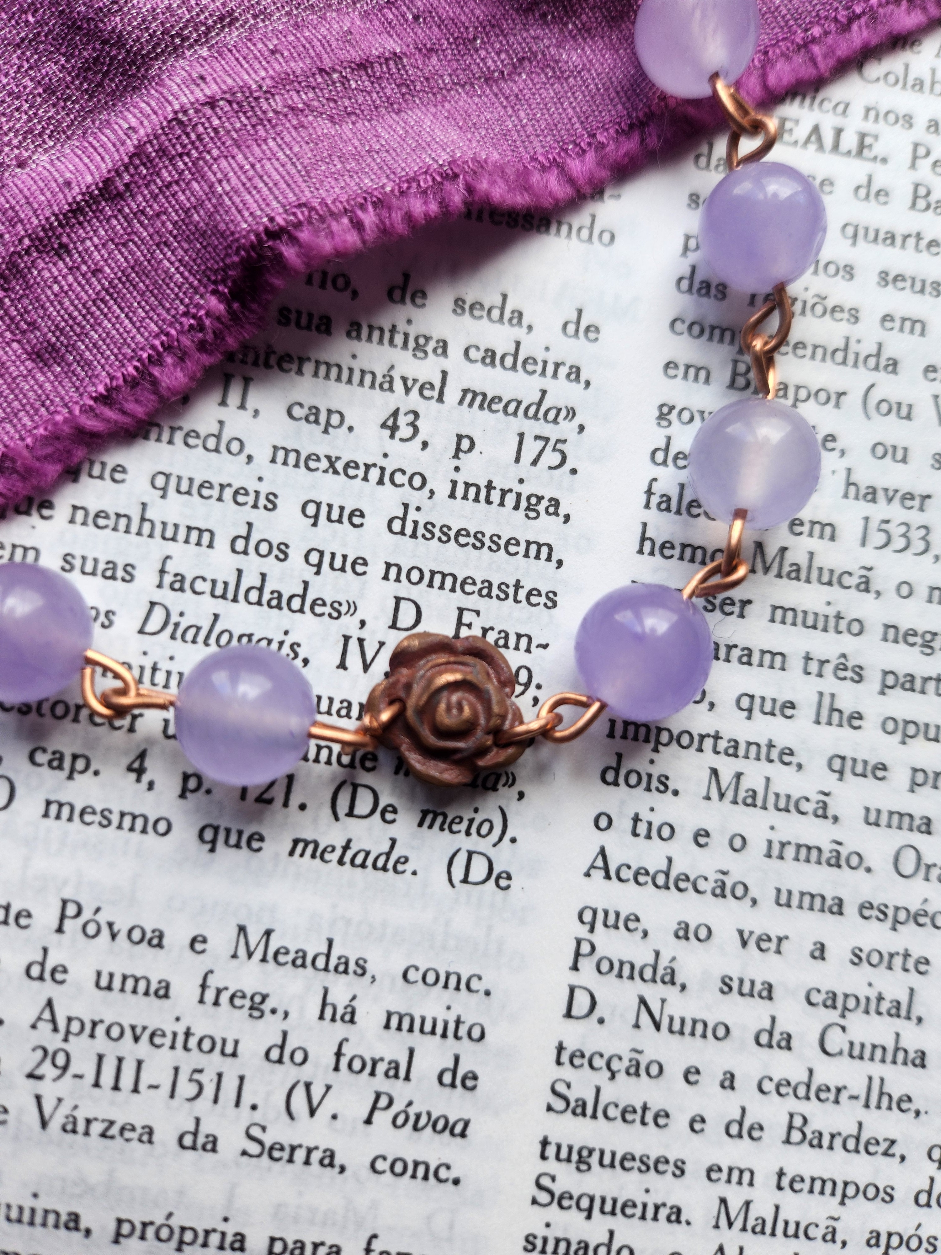 Rosarium Collection - Amethyst & Copper Bracelet