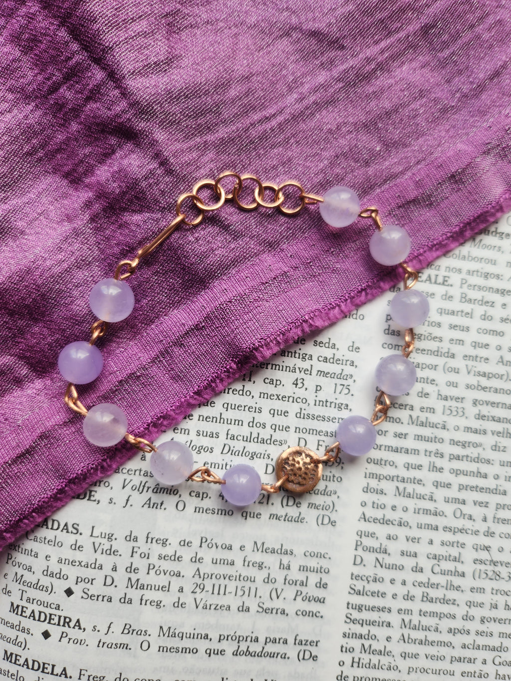 Handmade Amethyst & Copper Bracelet