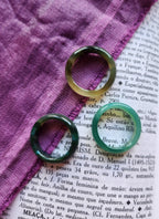 Green Agate Ring Polished Band