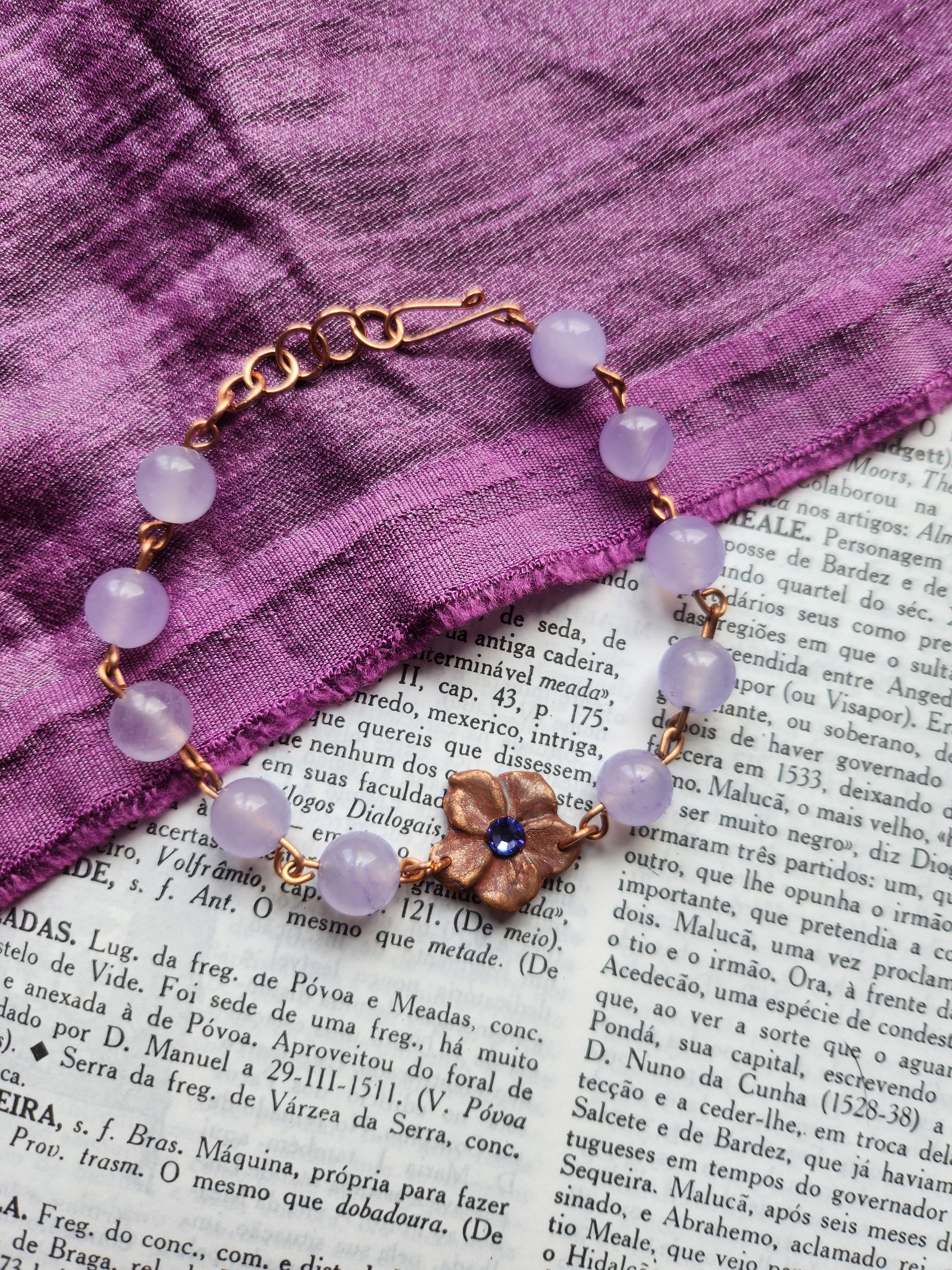 Eternal Bloom Collection - Amethyst & Copper Bracelet