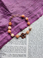 Colección Flor Eterna - Pulsera de Ópalo Rosa y Cobre