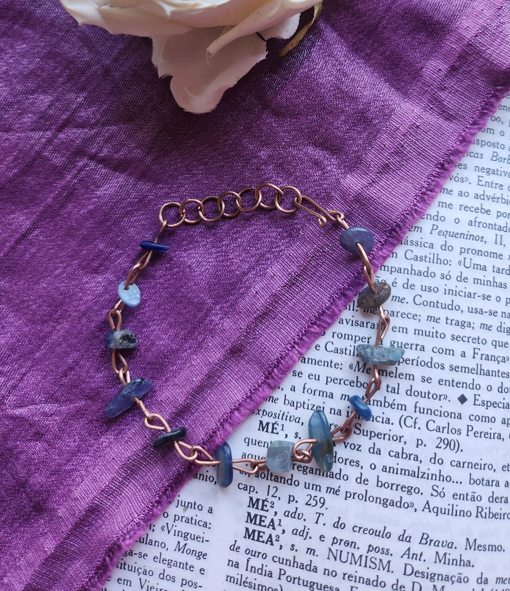 Pulseira de Cianite e Cobre
