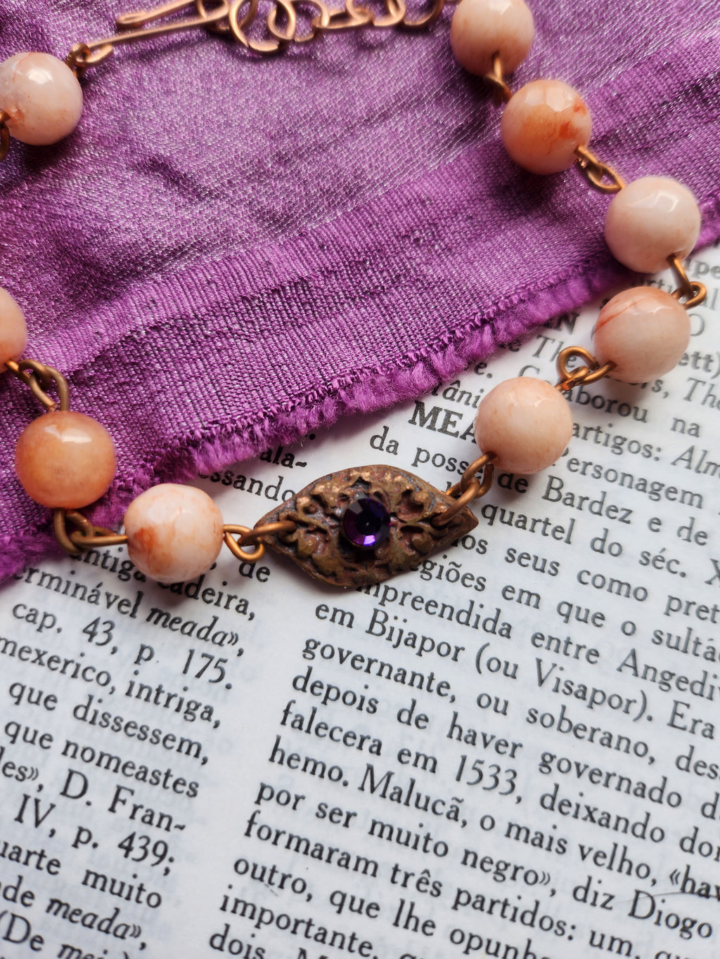 Arcane Resonance Collection - Pink Opal & Copper Bracelet