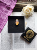 Arcane Resonance Collection – Small Handmade Bronze Pendant with Iridescent Oval Crystal
