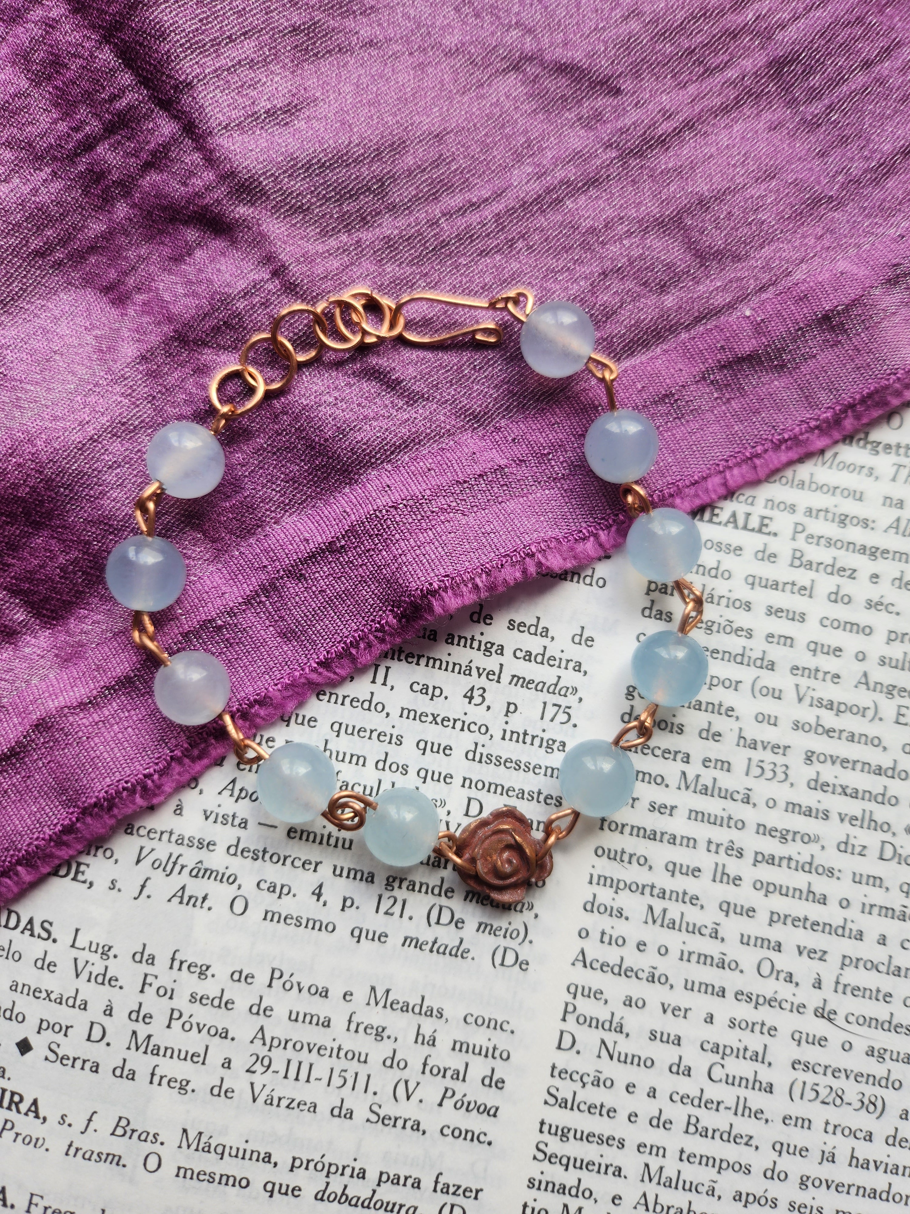 Rosarium Collection - Aquamarine & Copper Bracelet