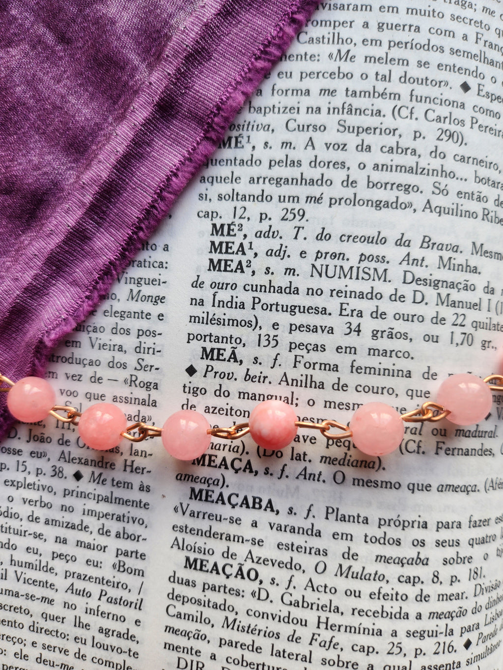 Pink Tourmaline & Copper Necklace