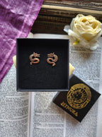 Handmade Bronze Dragon Earrings