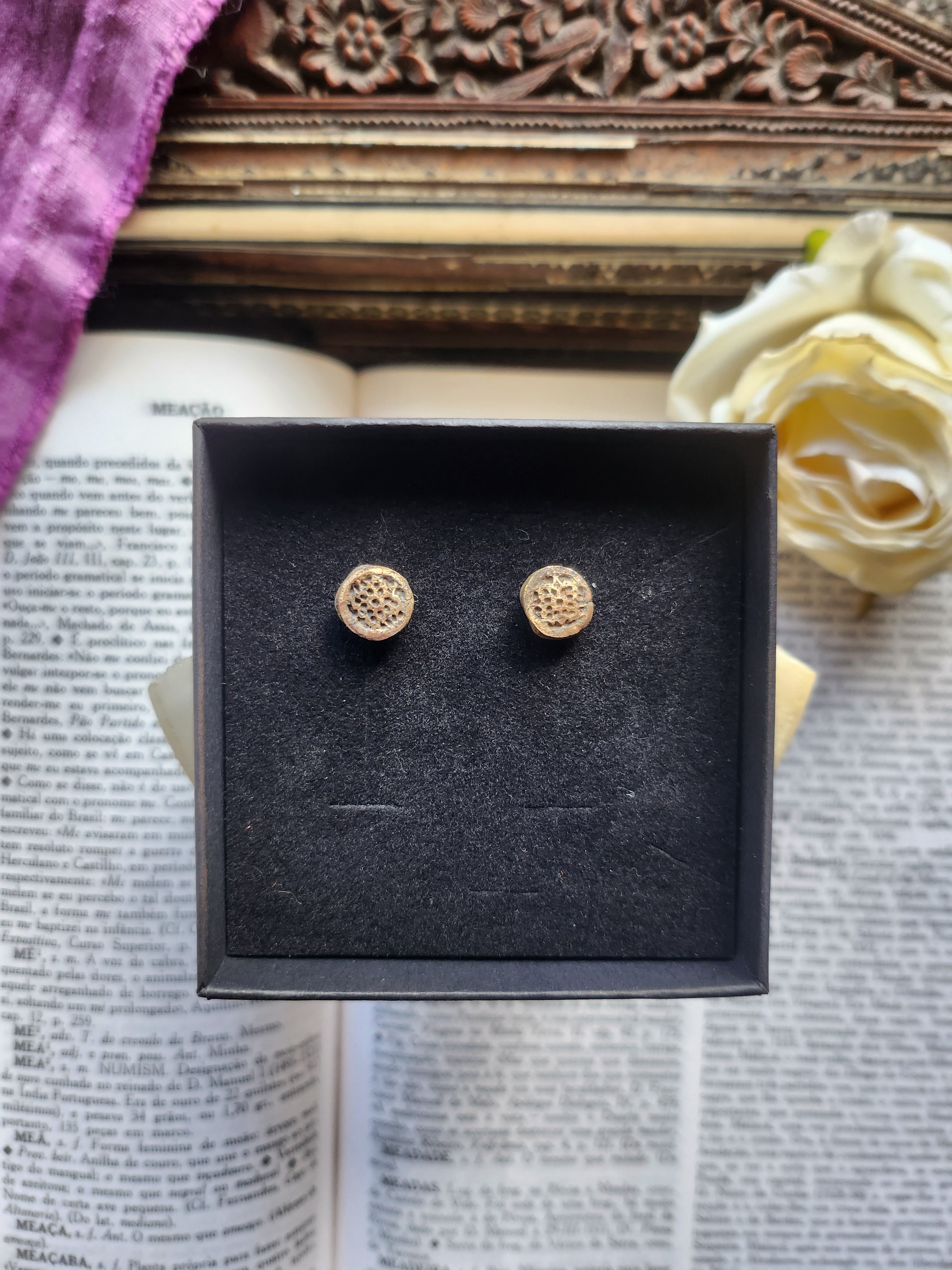 Handmade Bronze Stud Earrings