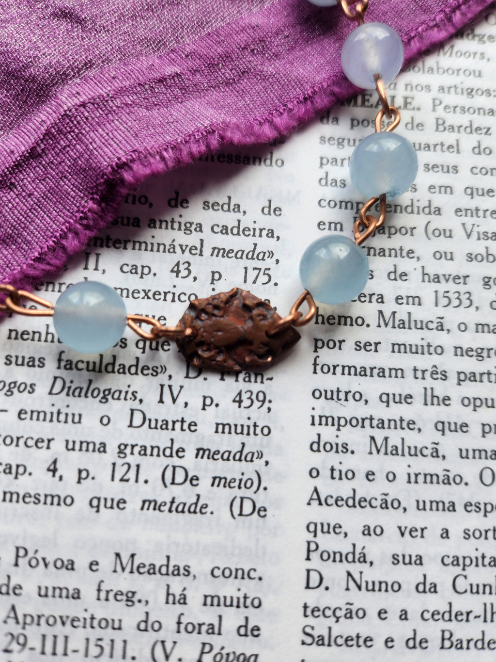 Mystic Baroque Collection - Aquamarine & Copper Bracelet
