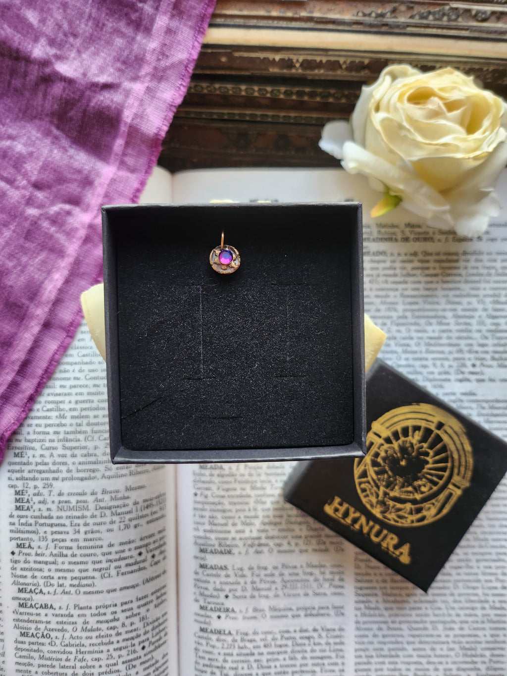 Handmade Bronze Pendant with Multicolor Crystal
