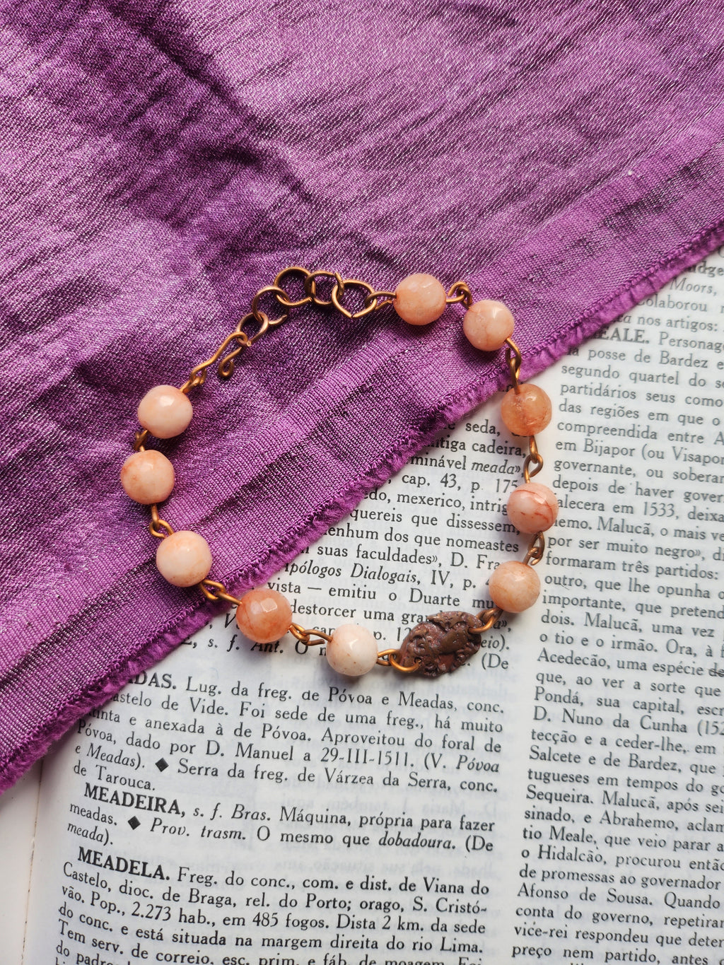 Mystic Baroque Collection - Pink Opal & Copper Bracelet