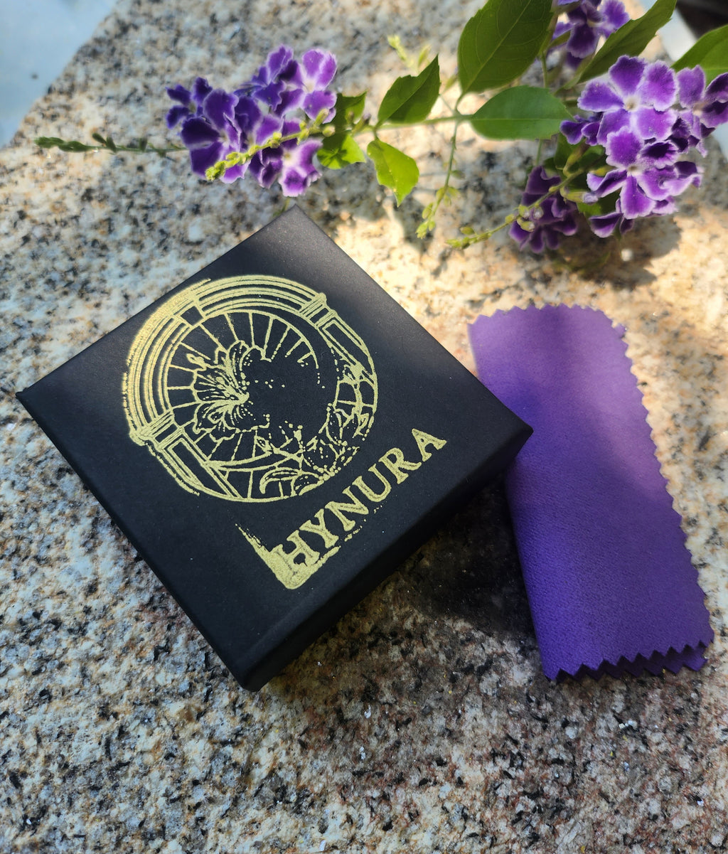 Rosarium Collection Collection - Handmade 999 Silver Rose Pendant with Deep Saphire Blue Crystal