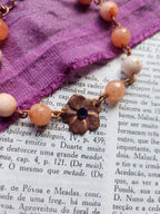 Colección Flor Eterna - Pulsera de Ópalo Rosa y Cobre