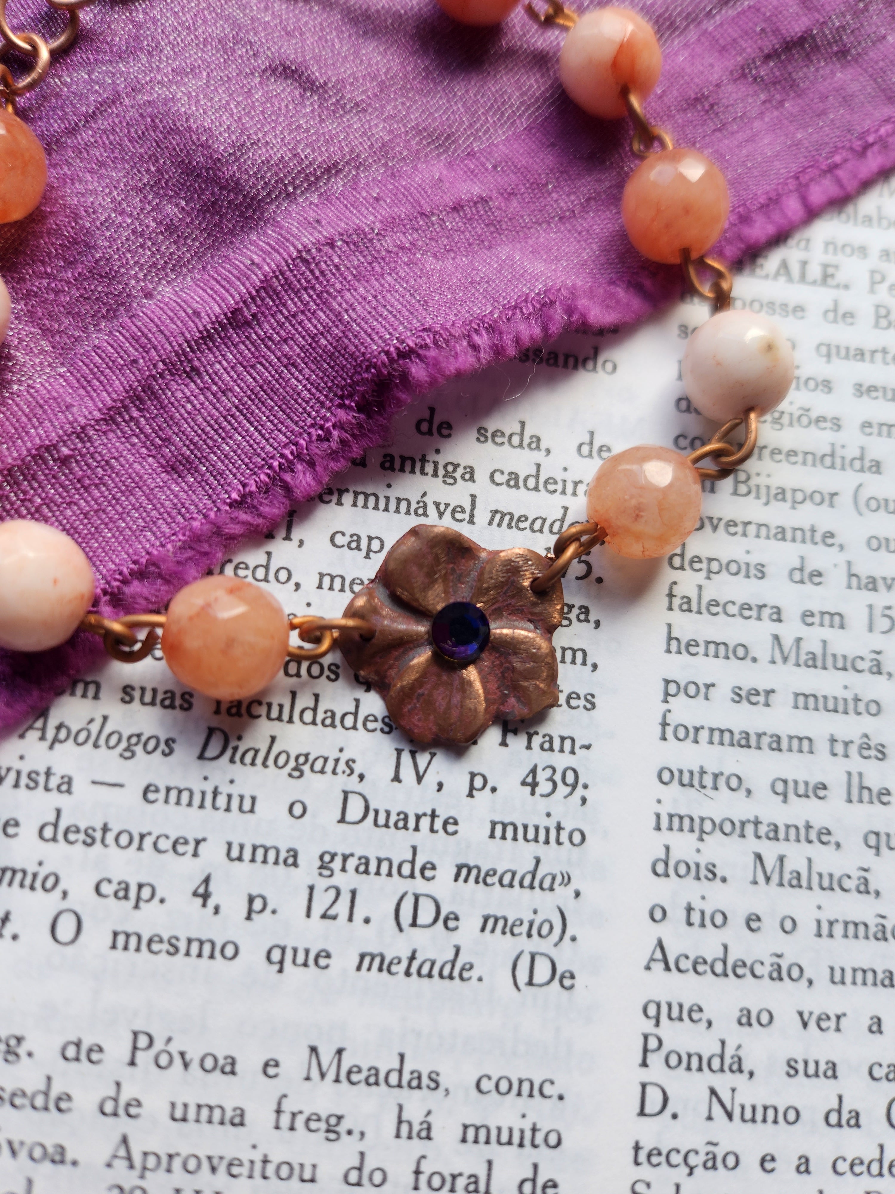 Eternal Bloom Collection - Pink Opal & Copper Bracelet