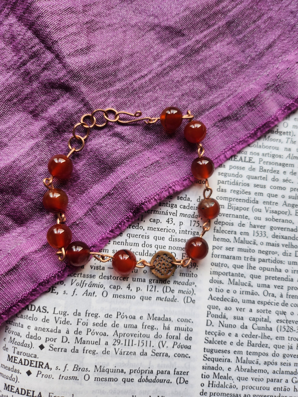 Handmade Carnelian & Copper Bracelet