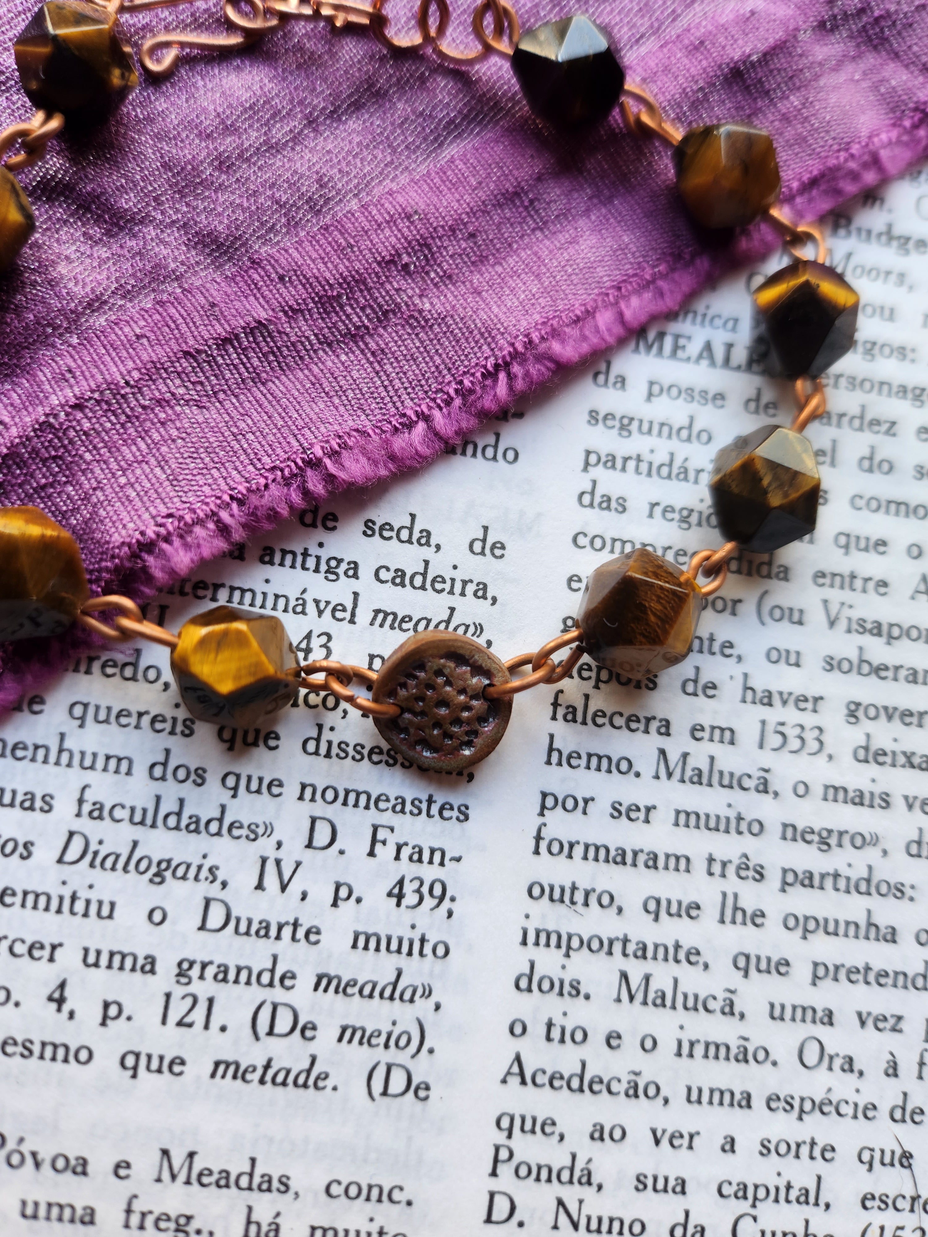 Handmade Tiger’s Eye & Copper Bracelet