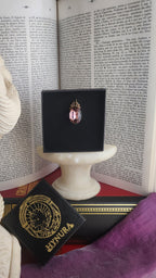 Arcane Resonance Collection – Small Handmade Bronze Pendant with Dusty Rose Oval Crystal