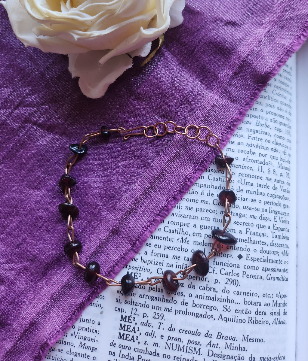 Pulsera de granate y cobre