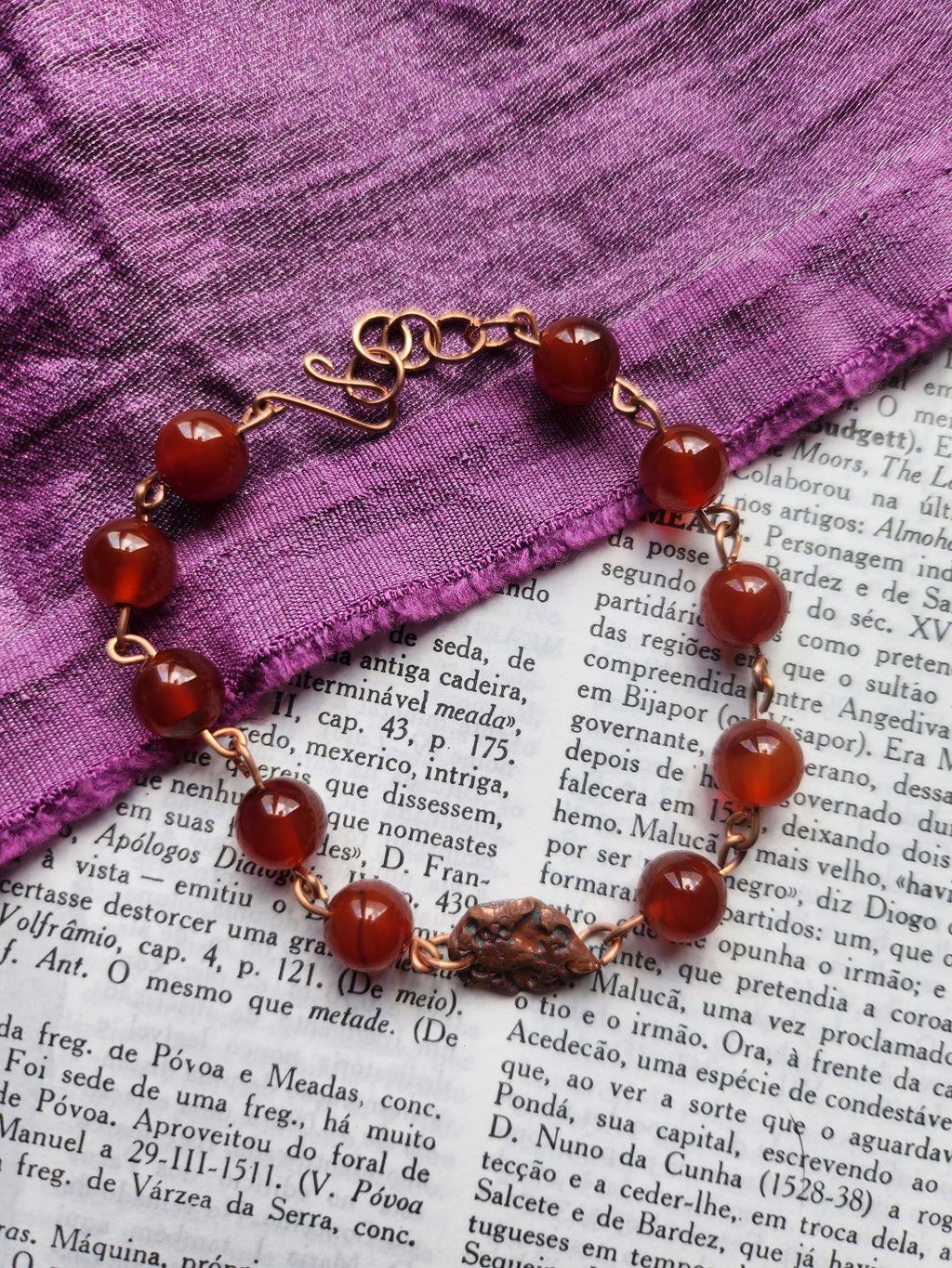 Mystic Baroque Collection - Carnelian & Copper Bracelet