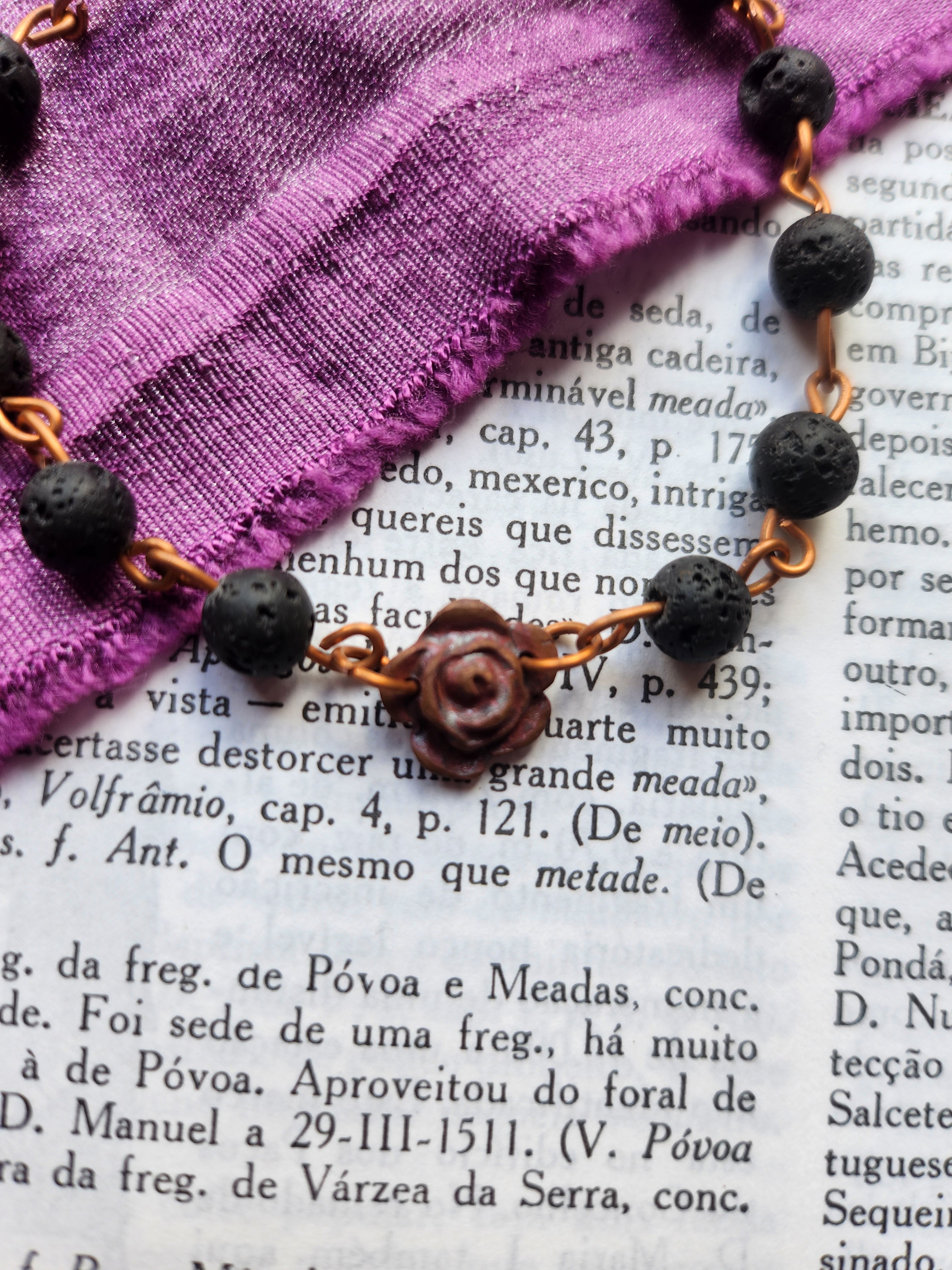 Rosarium Collection - Volcanic Stone & Copper Bracelet
