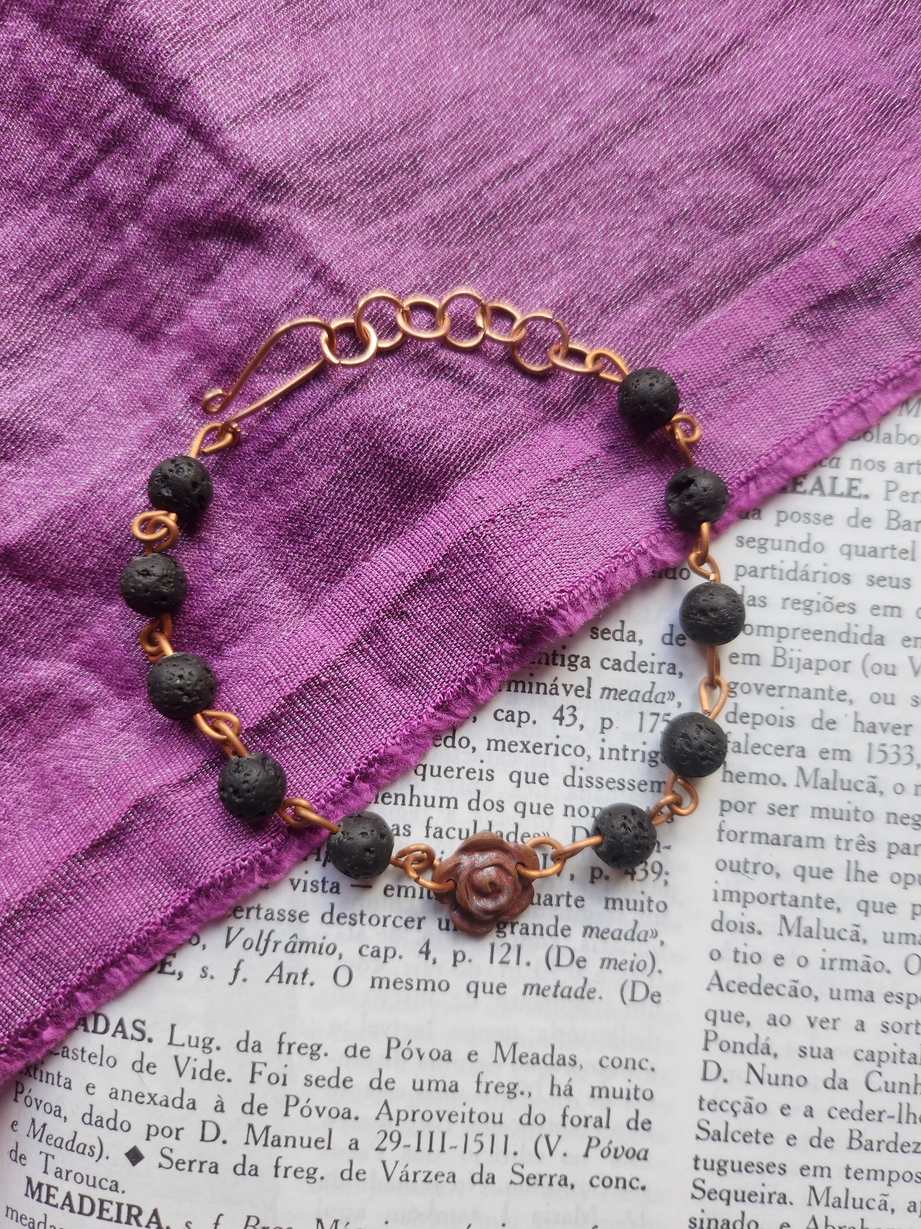 Rosarium Collection - Volcanic Stone & Copper Bracelet