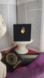 Arcane Resonance Collection – Small Handmade Bronze Pendant with Light Amber Oval Crystal