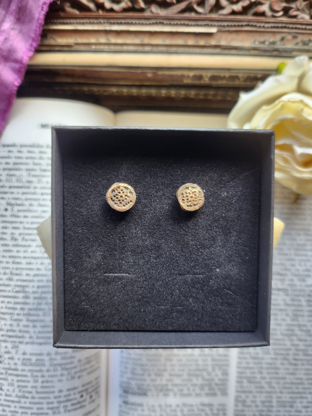 Handmade Bronze Stud Earrings