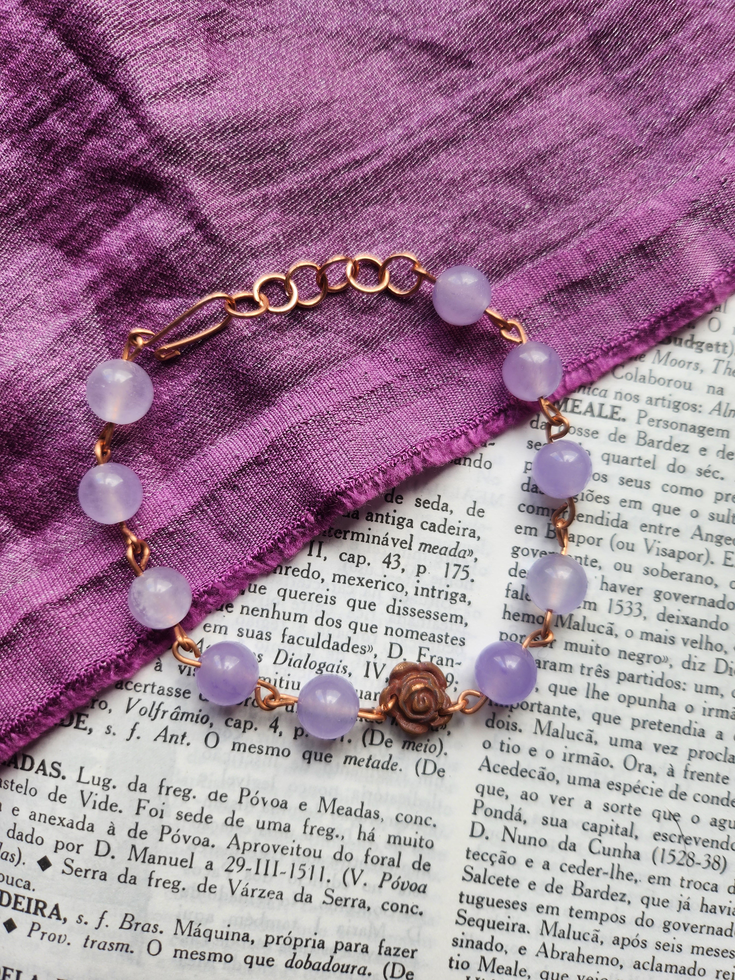 Rosarium Collection - Amethyst & Copper Bracelet