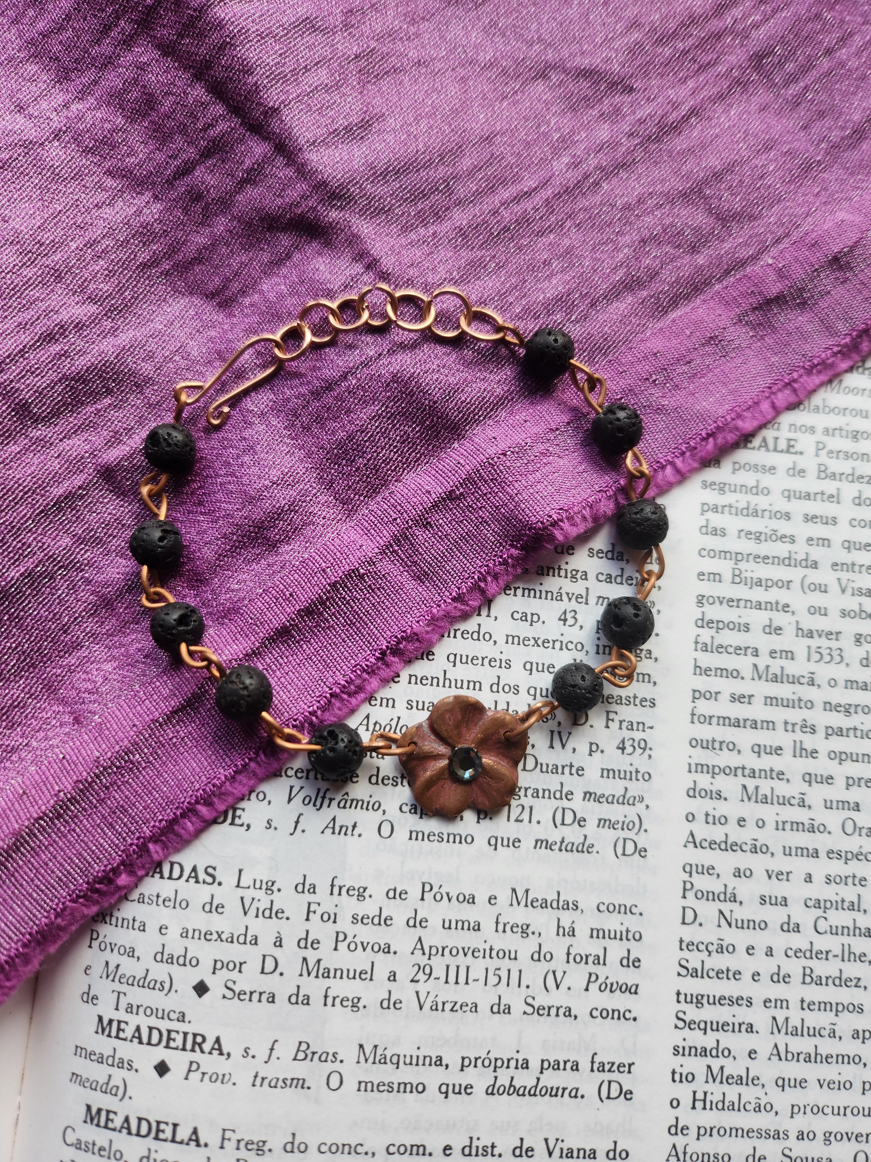 Eternal Bloom Collection - Volcanic Stone & Copper Bracelet