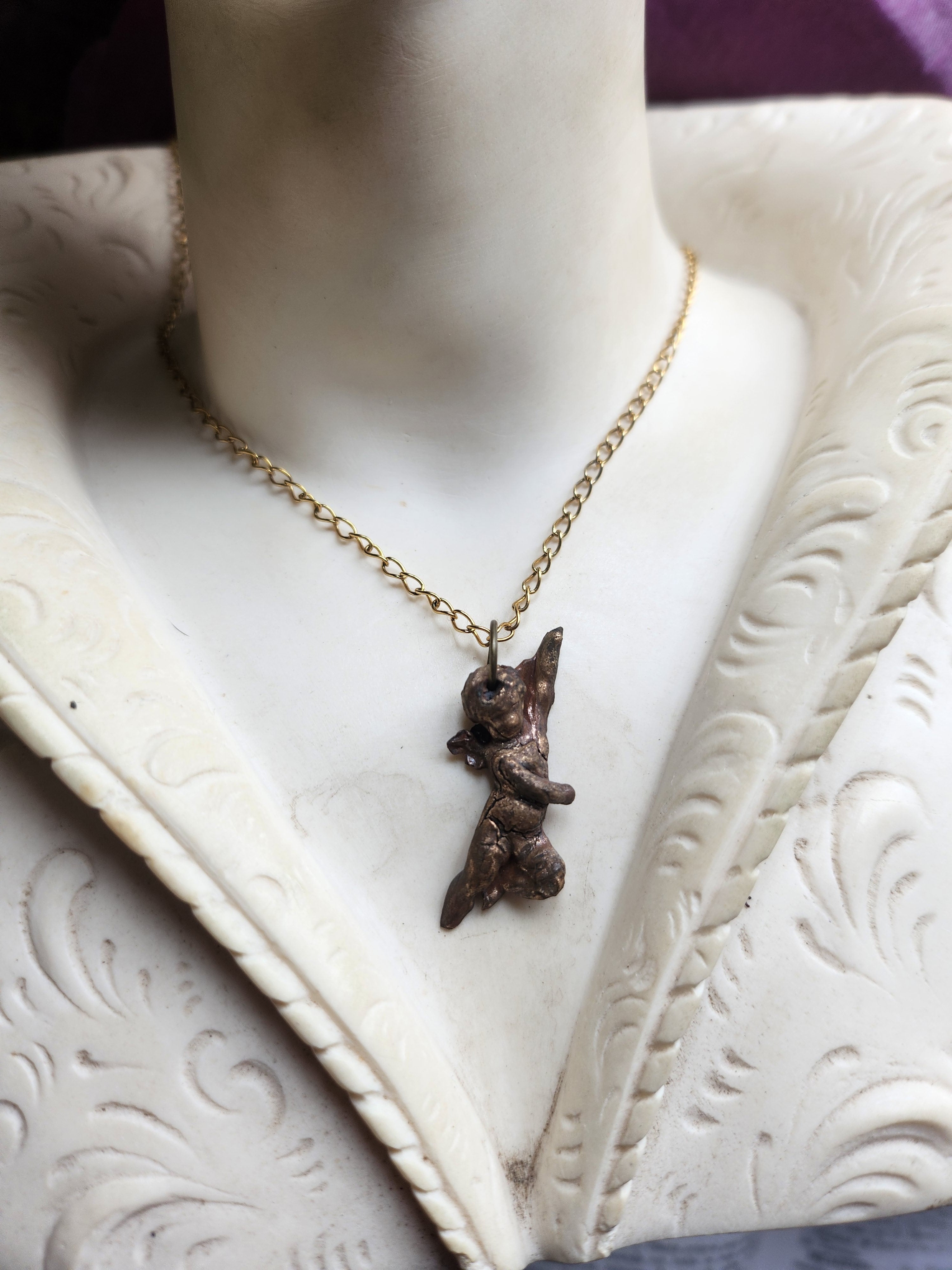 Echoes Of Heaven Collection- Handmade Bronze Angel Pendant