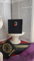 Arcane Resonance Collection – Small Handmade Bronze Pendant with Brown Oval Crystal