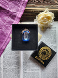 Mystic Baroque Collection - Handmade Bronze Pendant with Light Blue Octagon Crystal