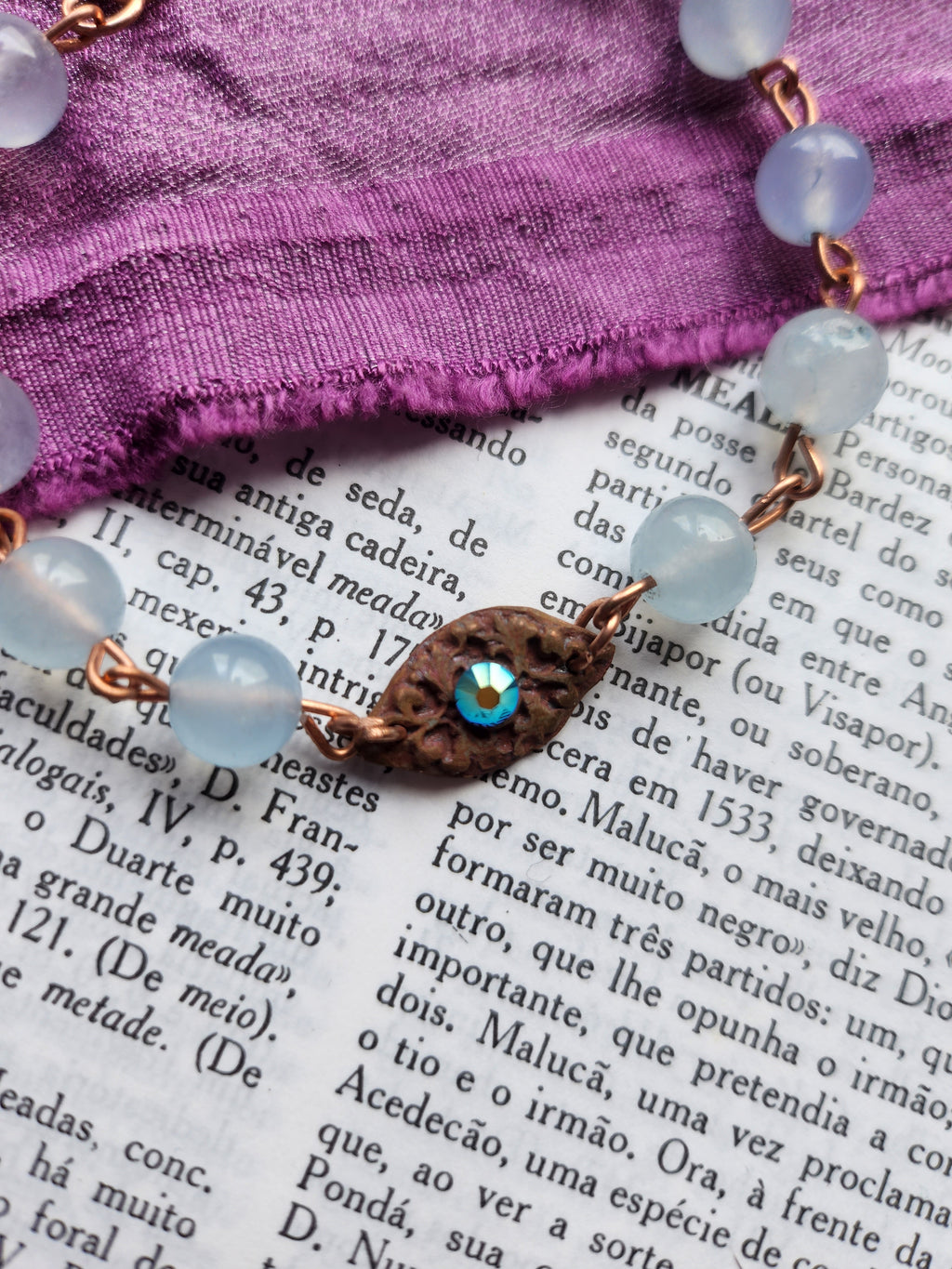 Colección Resonancia Arcana - Pulsera de aguamarina y cobre