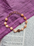 Handmade Pink Opal & Copper Bracelet
