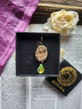 Handmade Roman Bronze Medallion with Iridescent Crystal