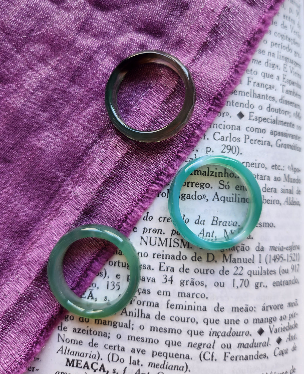 Green Agate Ring Faceted Cut