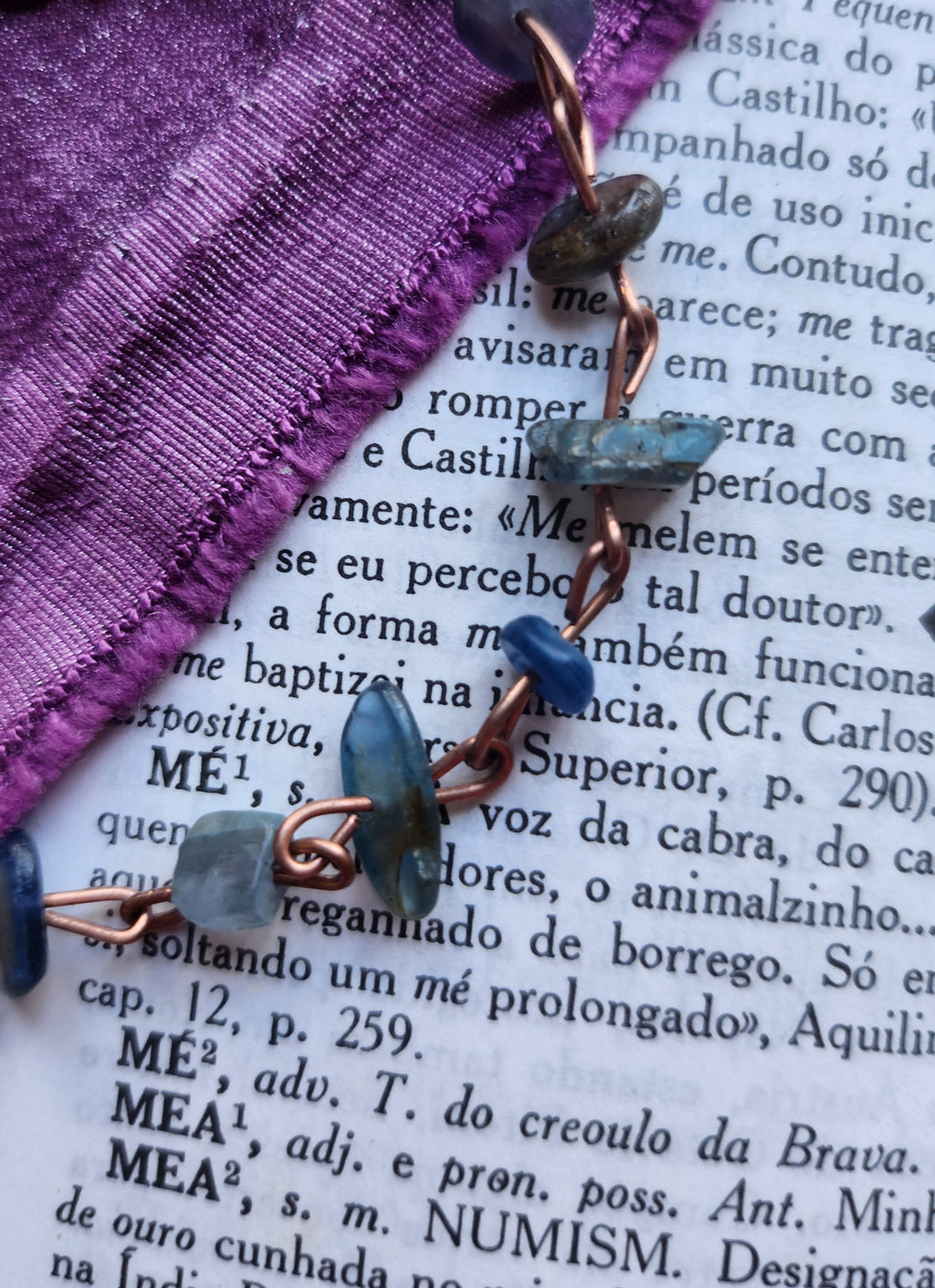 Pulseira de Cianite e Cobre