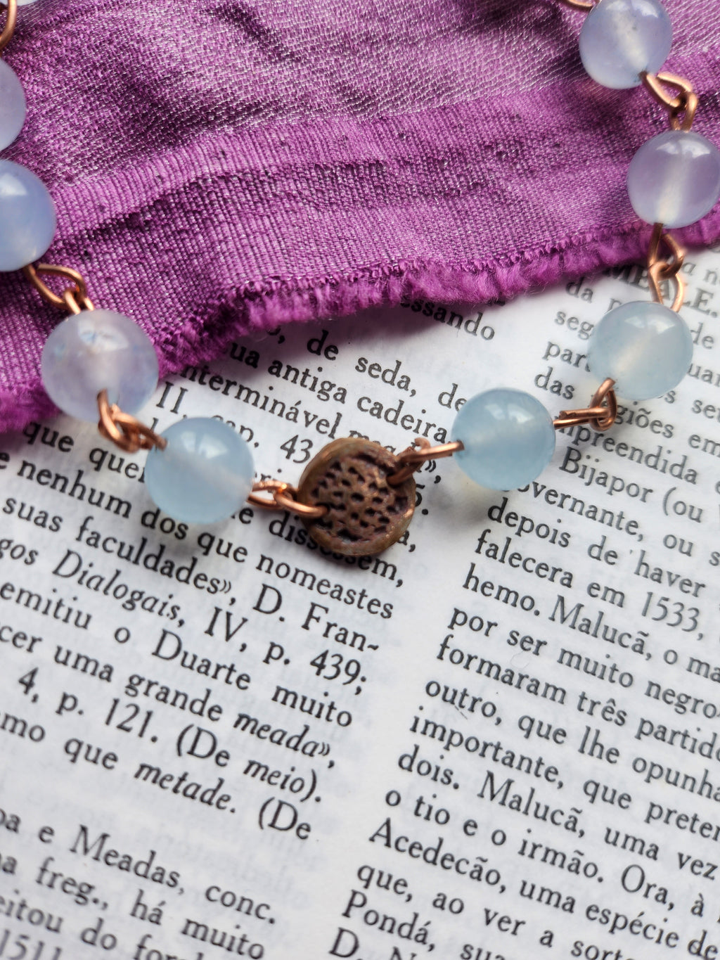 Handmade Aquamarine & Copper Bracelet