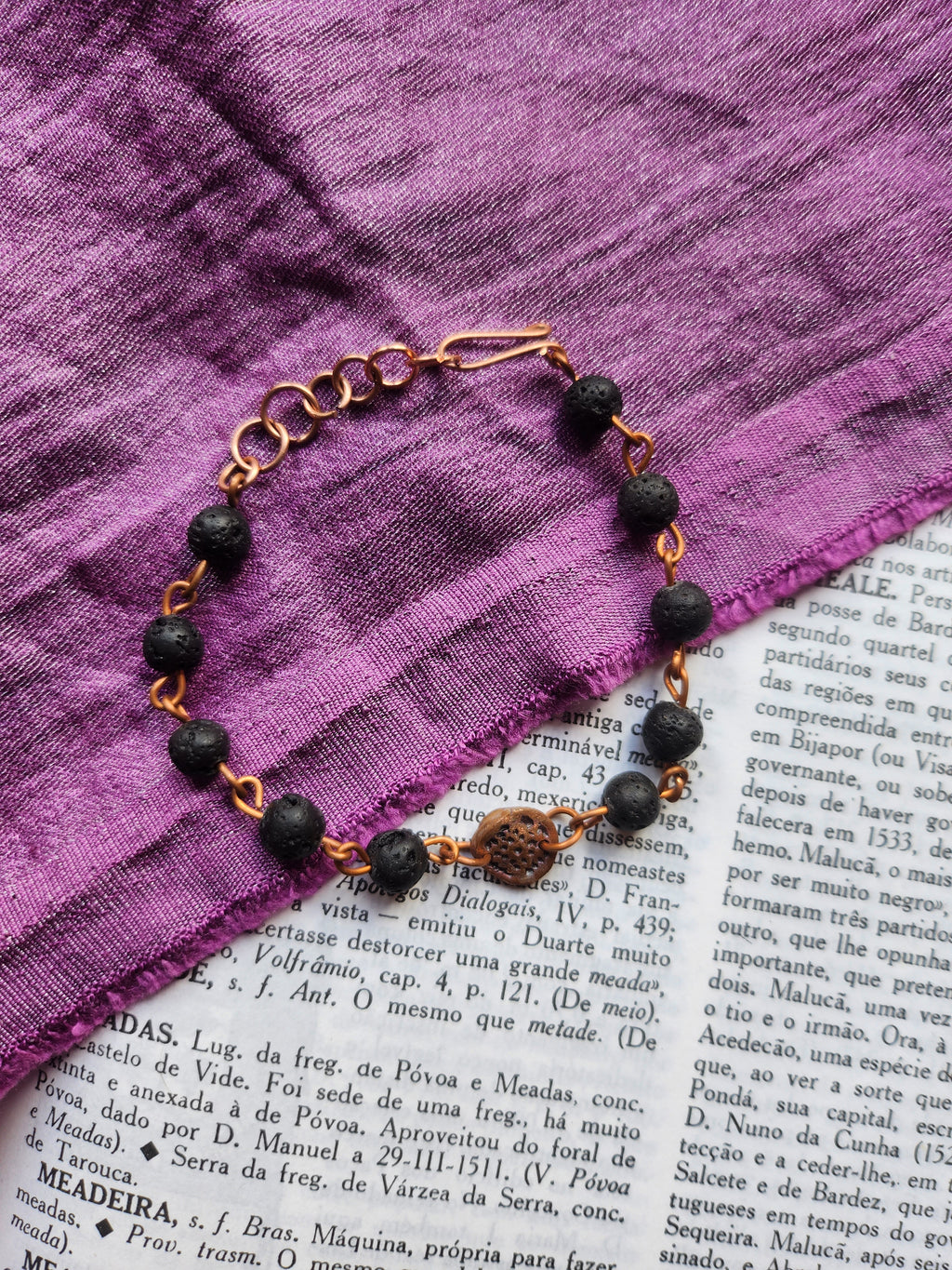 Handmade Volcanic Stone & Copper Bracelet