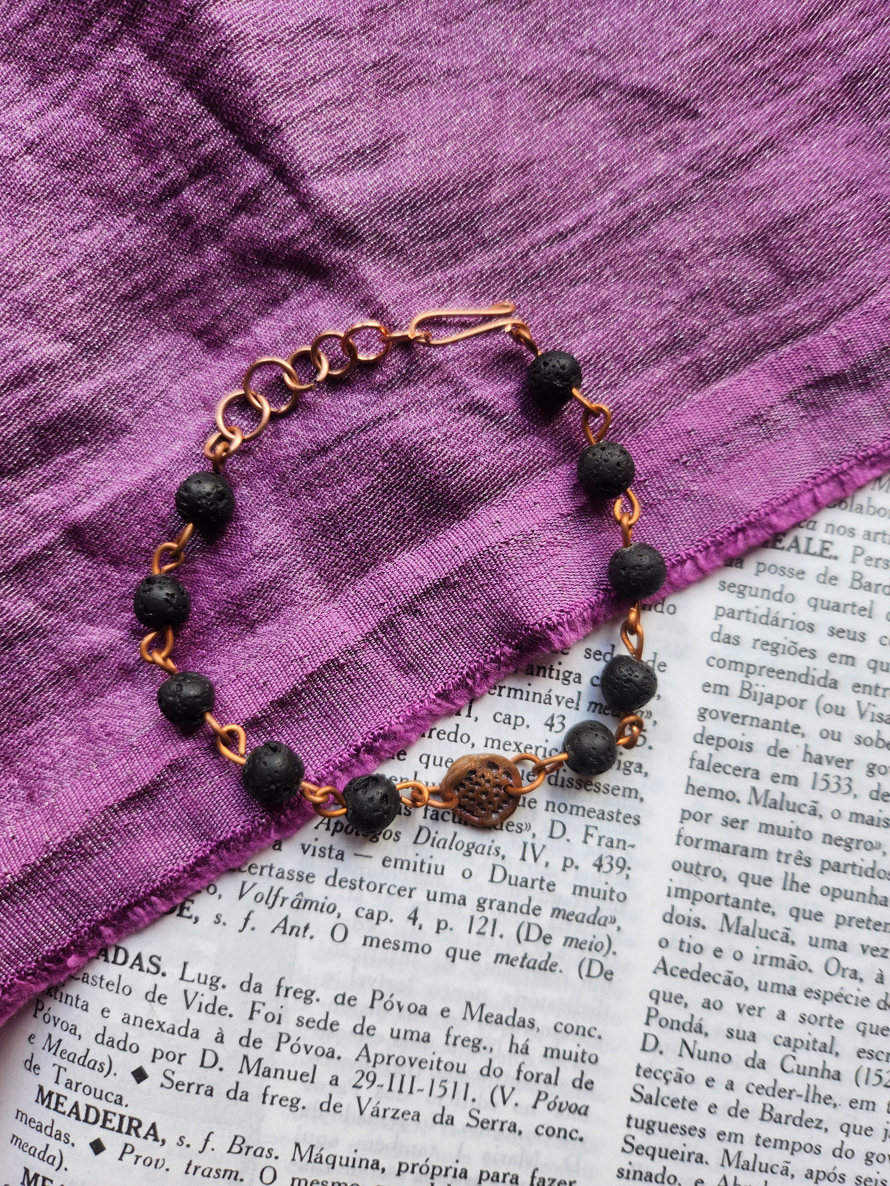Handmade Volcanic Stone & Copper Bracelet